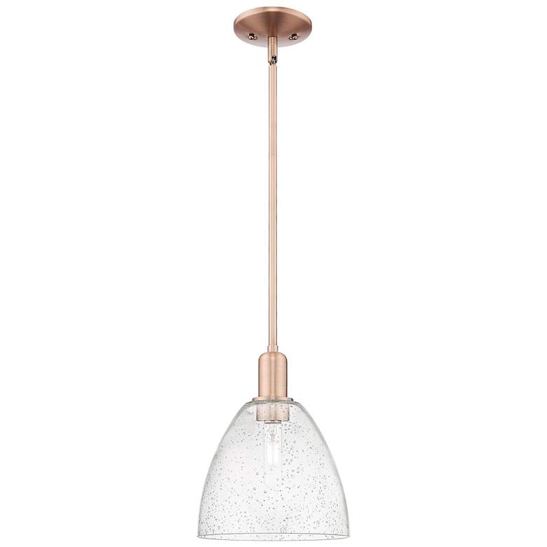 Image 1 Arcadia Bristol 9"W Copper Stem Hung Mini Pendant With Seedy Shade