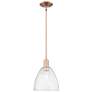 Arcadia Bristol 9"W Copper Stem Hung Mini Pendant With Seedy Shade