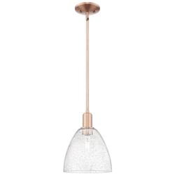 Arcadia Bristol 9"W Copper Stem Hung Mini Pendant With Seedy Shade