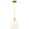 Arcadia Bristol 9"W Gold Cord Hung Mini Pendant w/ Matte White Shade