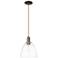 Arcadia Bristol 9"W Oiled Bronze Cord Hung Mini Pendant w/ Clear Shade