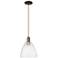 Arcadia Bristol 9"W Oiled Bronze Cord Hung Mini Pendant w/ Seedy Shade