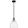 Arcadia Bristol 9"W Oiled Bronze Stem Hung Mini Pendant w/ Seedy Shade