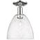 Arcadia Bristol 9"W Polished Nickel Semi.Flush Mount With Seedy Shade