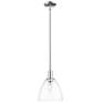 1_Arcadia Bristol 9"W Polished Nickel Stem Mini Pendant w/ Clear Shade