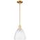 Arcadia Bristol 9"W Satin Gold Stem Hung Mini Pendant With Seedy Shade