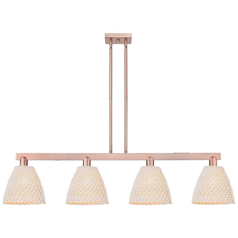 Image 1 Arcadia Bristol Natural 52"W 4 Light Copper Stem Hung Island Light