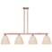 Arcadia Bristol Natural 52"W 4 Light Copper Stem Hung Island Light