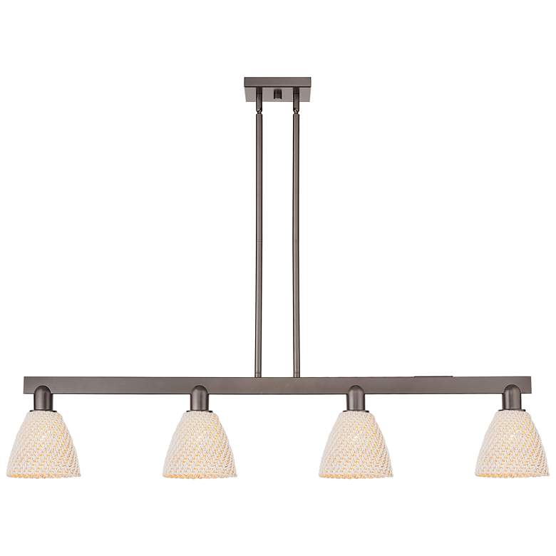 Image 1 Arcadia Bristol Natural 52"W 4 Light Oiled Bronze Stem Island Light