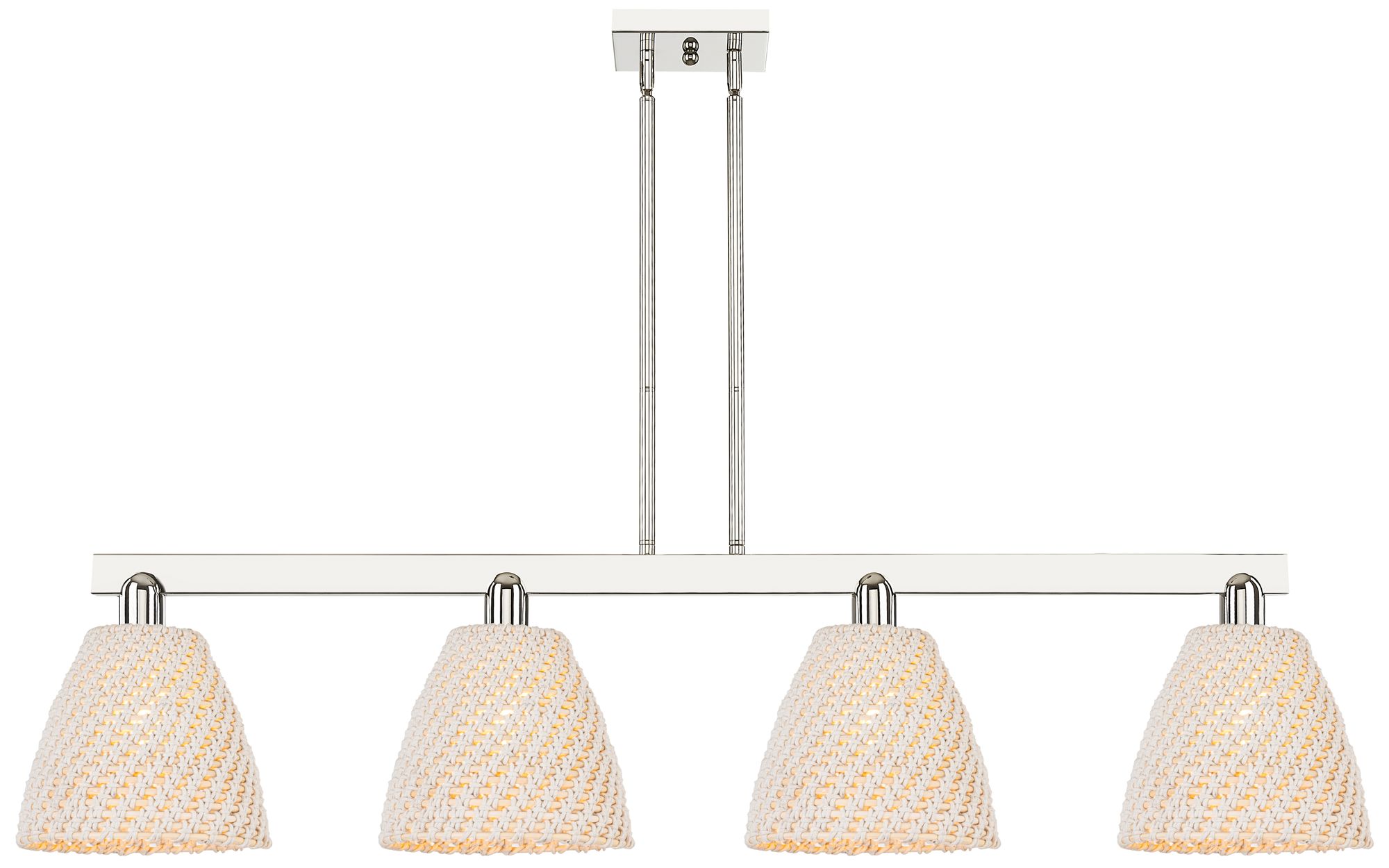 Arcadia Bristol Natural 52"W 4 Light Polished Nickel Stem Island Light