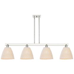 Arcadia Bristol Natural 52"W 4 Light Polished Nickel Stem Island Light