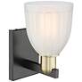 2_Arcadia Brookfield 11"H Black Antique Brass Sconce With White Shade more views