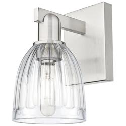 Arcadia Brookfield 11"H Brushed Satin Nickel Sconce With Clear Shade