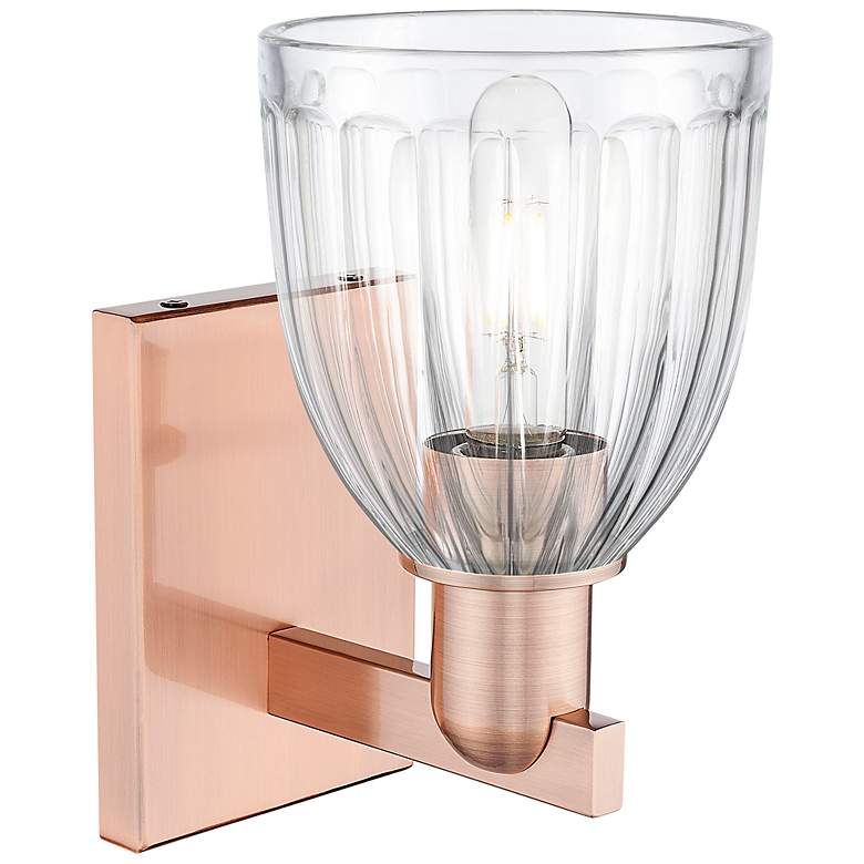 Image 2 Arcadia Brookfield 11" High Antique Copper Sconce With Clear Shade more views
