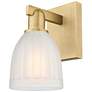 1_Arcadia Brookfield 11" High Brushed Brass Sconce With White Shade