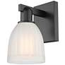 1_Arcadia Brookfield 11" High Matte Black Sconce With White Shade