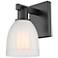 Arcadia Brookfield 11" High Matte Black Sconce With White Shade