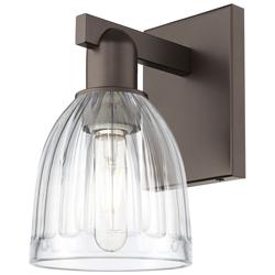 Arcadia Brookfield 11" High Oil Rubbed Bronze Sconce With Clear Shade