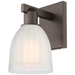 Arcadia Brookfield 11" High Oil Rubbed Bronze Sconce With White Shade