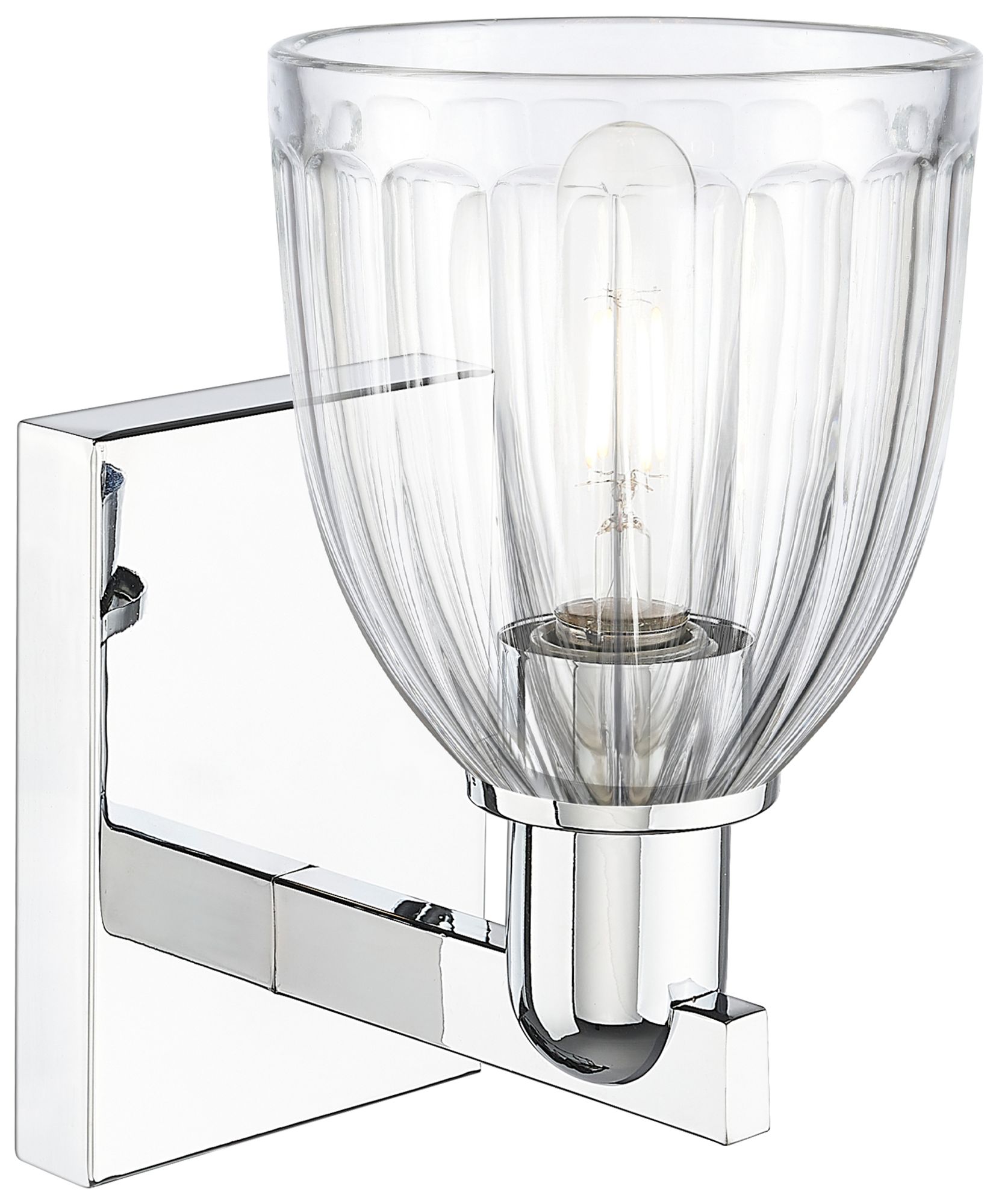 Image 2 Arcadia Brookfield 11" High Polished Chrome Sconce With Clear Shade more views