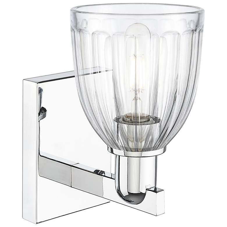 Image 2 Arcadia Brookfield 11" High Polished Chrome Sconce With Clear Shade more views