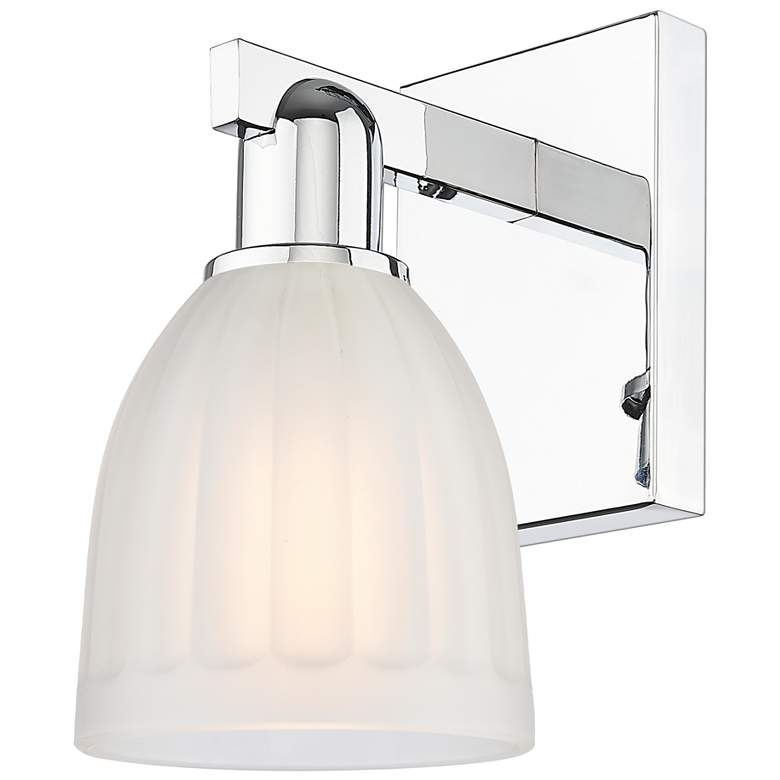 Image 1 Arcadia Brookfield 11" High Polished Chrome Sconce With White Shade