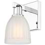 1_Arcadia Brookfield 11" High Polished Chrome Sconce With White Shade