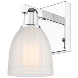 Arcadia Brookfield 11" High Polished Chrome Sconce With White Shade