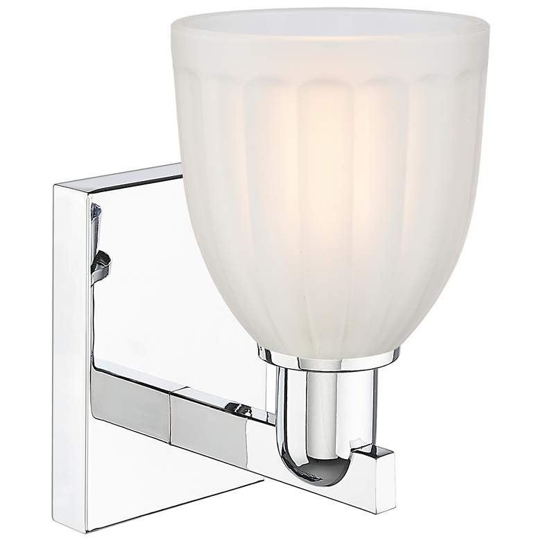 Image 2 Arcadia Brookfield 11" High Polished Chrome Sconce With White Shade more views
