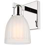1_Arcadia Brookfield 11" High Polished Nickel Sconce With White Shade
