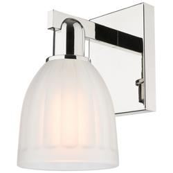 Arcadia Brookfield 11" High Polished Nickel Sconce With White Shade