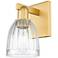 Arcadia Brookfield 11" High Satin Gold Sconce With Clear Shade