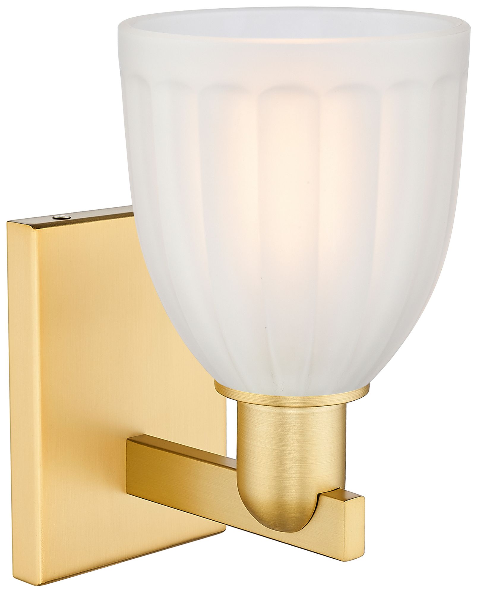 Image 2 Arcadia Brookfield 11" High Satin Gold Sconce With White Shade more views
