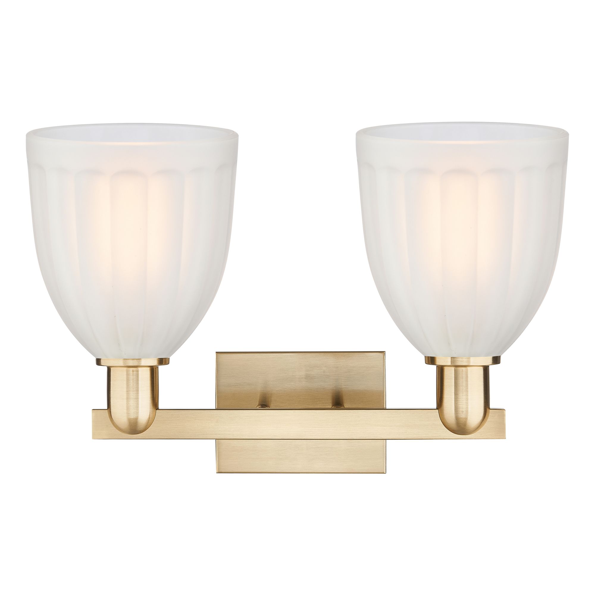 Image 2 Arcadia Brookfield 17"W 2 Light Bronze Vanity Light w/ White Shade more views