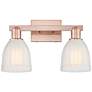 1_Arcadia Brookfield 17"W 2 Light Copper Vanity Light With White Shade
