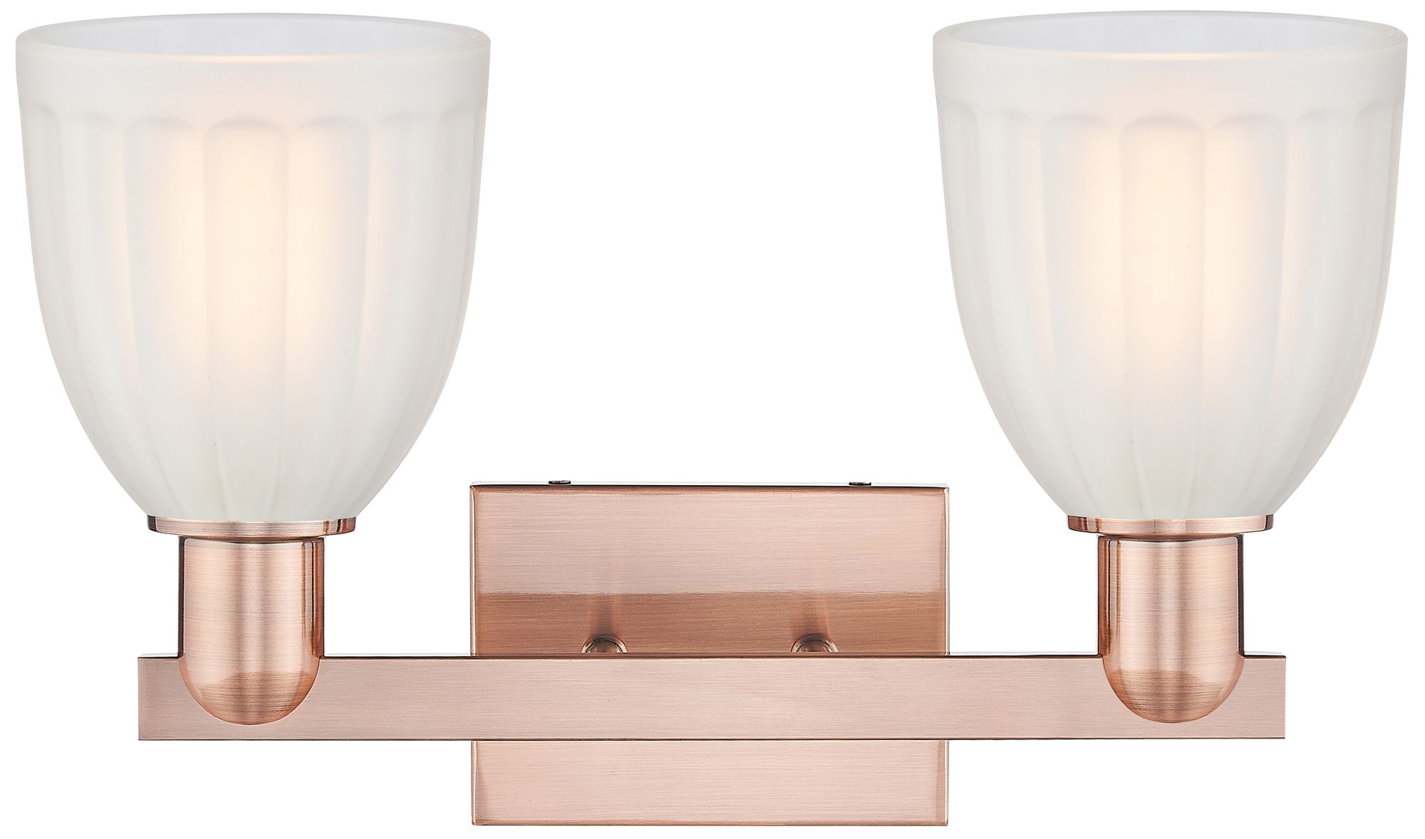Image 2 Arcadia Brookfield 17"W 2 Light Copper Vanity Light With White Shade more views