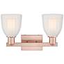 2_Arcadia Brookfield 17"W 2 Light Copper Vanity Light With White Shade more views