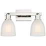 Arcadia Brookfield 17"W 2-Lt Polished Nickel Bath Light w/ White Shade