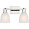 Arcadia Brookfield 17"W 2-Lt Polished Nickel Bath Light w/ White Shade