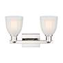 Arcadia Brookfield 17"W 2-Lt Polished Nickel Bath Light w/ White Shade