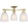 Arcadia Brookfield 23"W 3 Light Brass Semi-Flush With White Shade