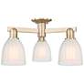 Arcadia Brookfield 23"W 3 Light Bronze Semi.Flush Mount w/ White Shade