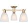 Arcadia Brookfield 23"W 3 Light Bronze Semi.Flush Mount w/ White Shade