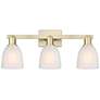Arcadia Brookfield 25"W 3 Light Brass Vanity Light With White Shade
