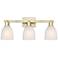 Arcadia Brookfield 25"W 3 Light Brass Vanity Light With White Shade
