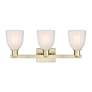 Arcadia Brookfield 25"W 3 Light Brass Vanity Light With White Shade