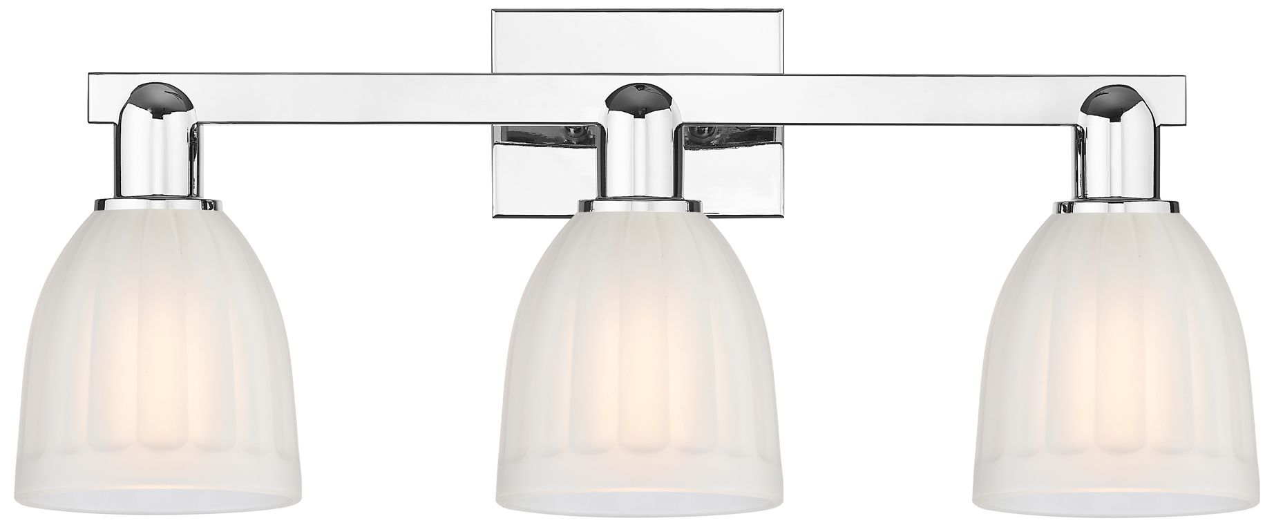 Arcadia Brookfield 25"W 3 Light Chrome Vanity Light w/ White Shade