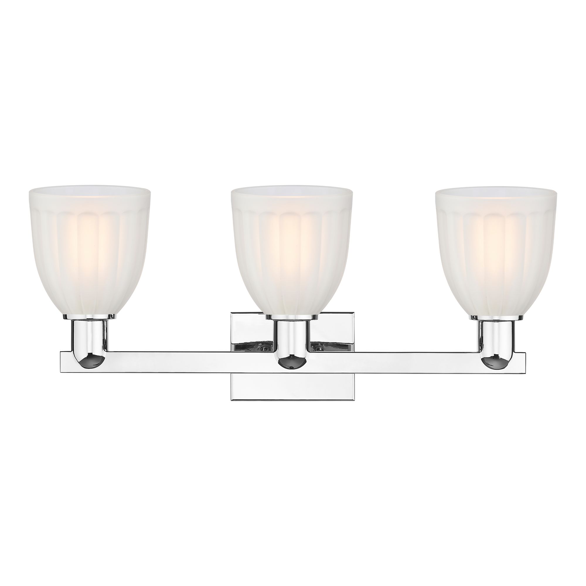 Image 2 Arcadia Brookfield 25"W 3 Light Chrome Vanity Light w/ White Shade more views