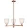 Arcadia Brookfield 28"W 3 Light Copper Stem Chandelier w/ White Shade