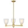 Arcadia Brookfield 28"W 3 Light Gold Stem Chandelier w/ White Shade